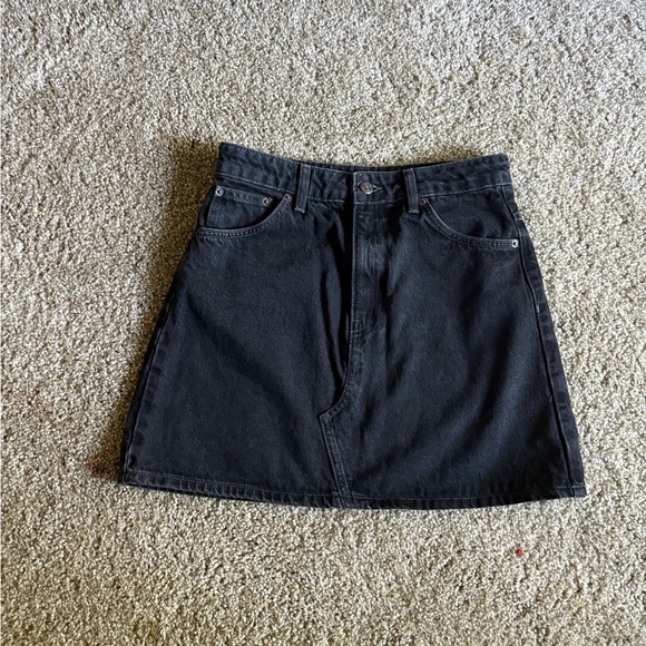 Topshop Dresses & Skirts - Topshop Charcoal A-Line Denim Skirt